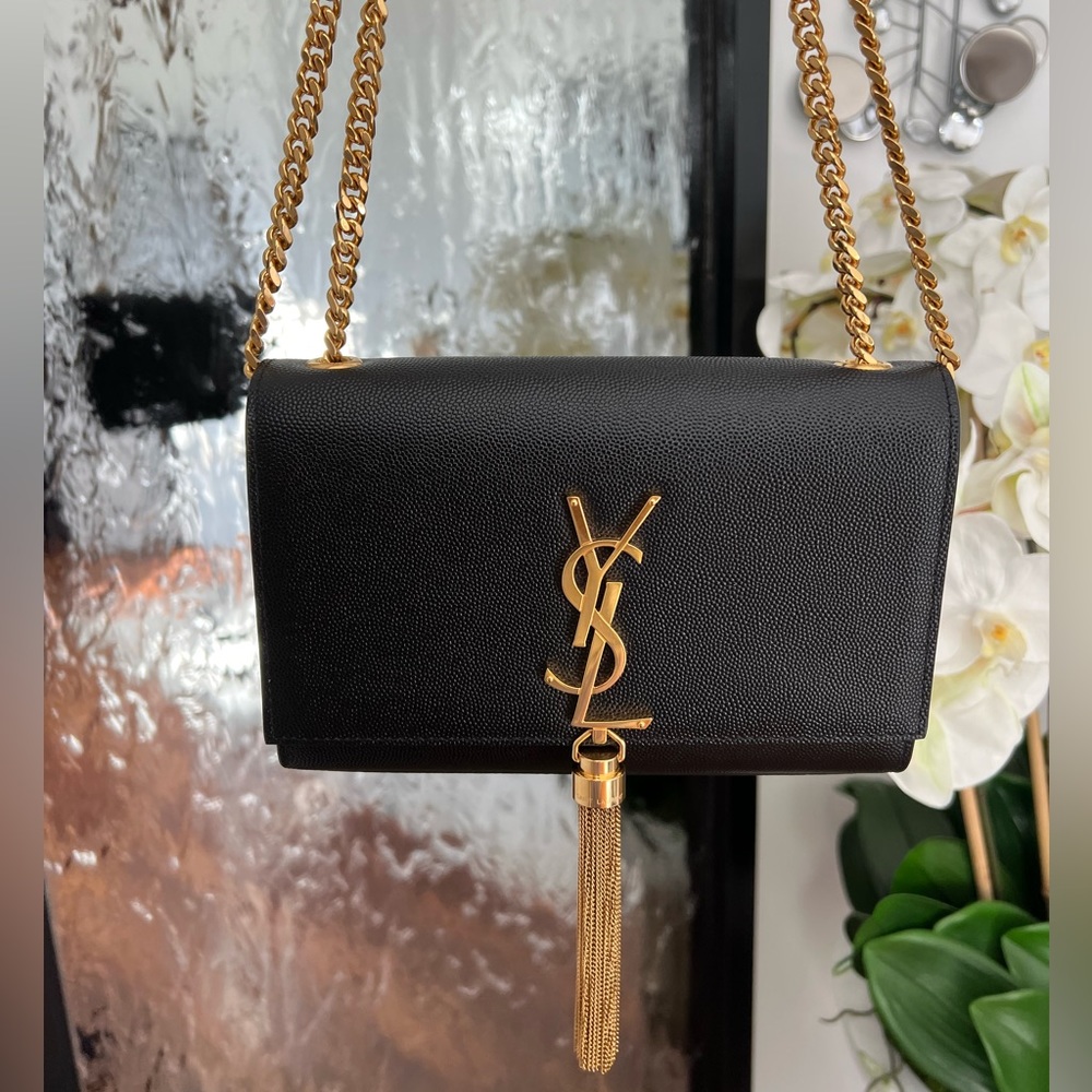 YSL- KATE SMALL TASSEL IN GRAIN DE POUDRE EMBOSSED LEATHER